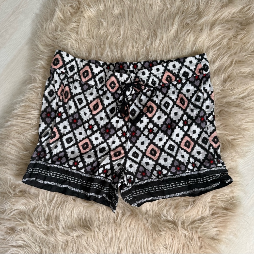 LOFT Linen Blend Printed Shorts